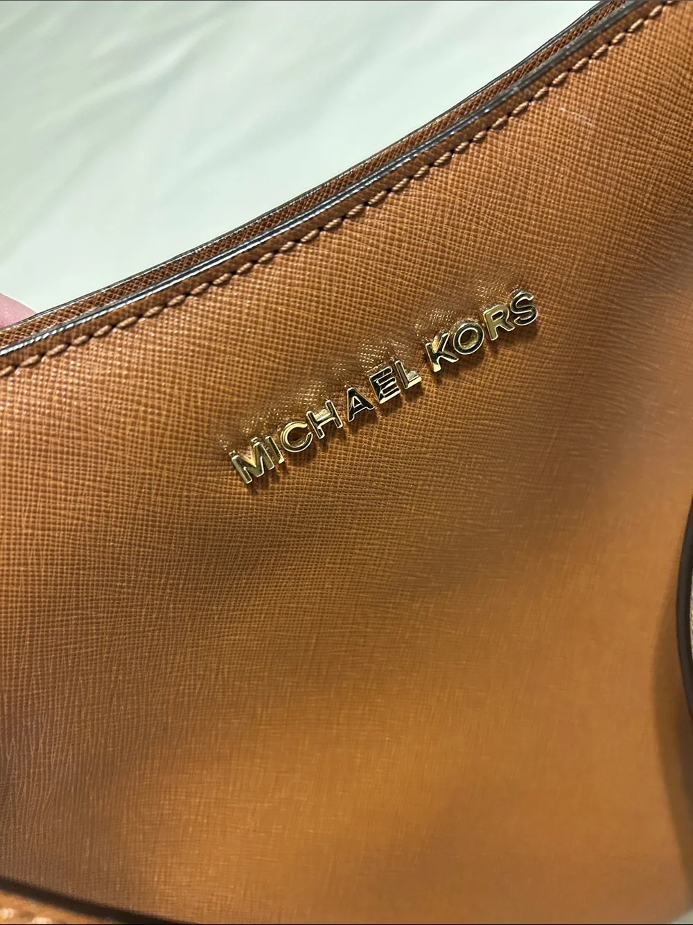Michael Kors Cognac Saffiano Leather Crossbody Bag